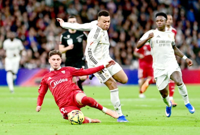 Mbappe equals Ronaldo record as Real Madrid ease past Sevilla